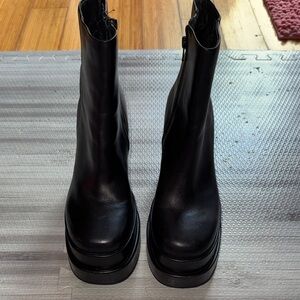 Steve Madden Black Platform Ankle Boots